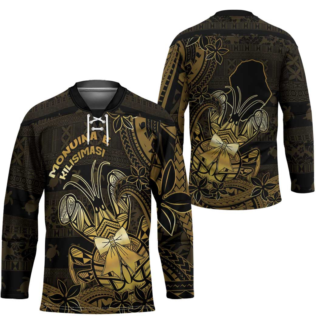 Niue Christmas Hockey Jersey Niuean Crab Xmas Tribal Waves - Polynesian Pride