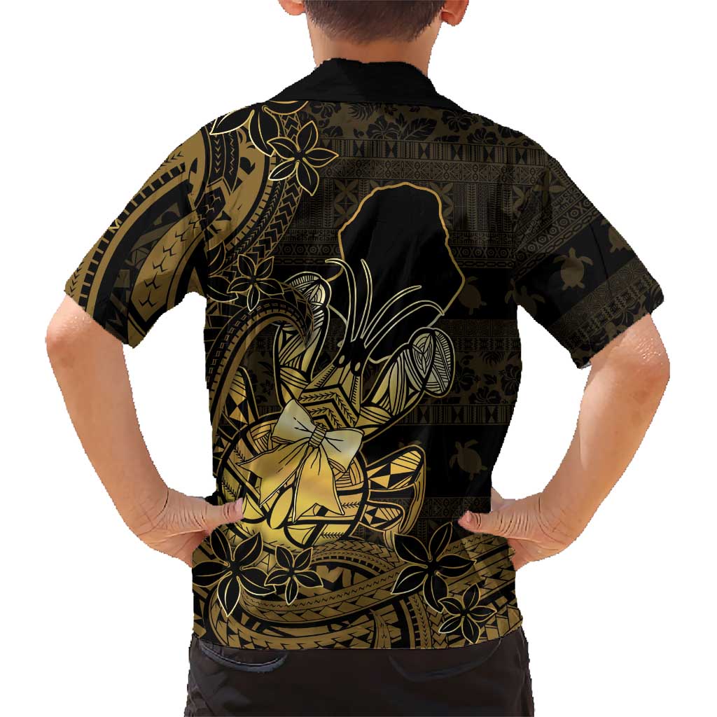 Niue Christmas Kid Hawaiian Shirt Niuean Crab Xmas Tribal Waves - Polynesian Pride