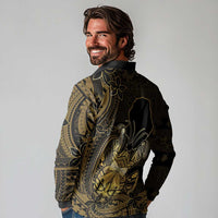 Niue Christmas Long Sleeve Polo Shirt Niuean Crab Xmas Tribal Waves DT05 - Polynesian Pride