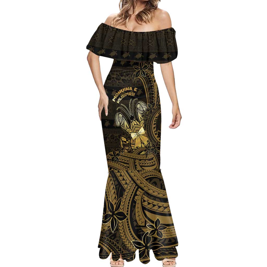 Niue Christmas Mermaid Dress Niuean Crab Xmas Tribal Waves - Polynesian Pride