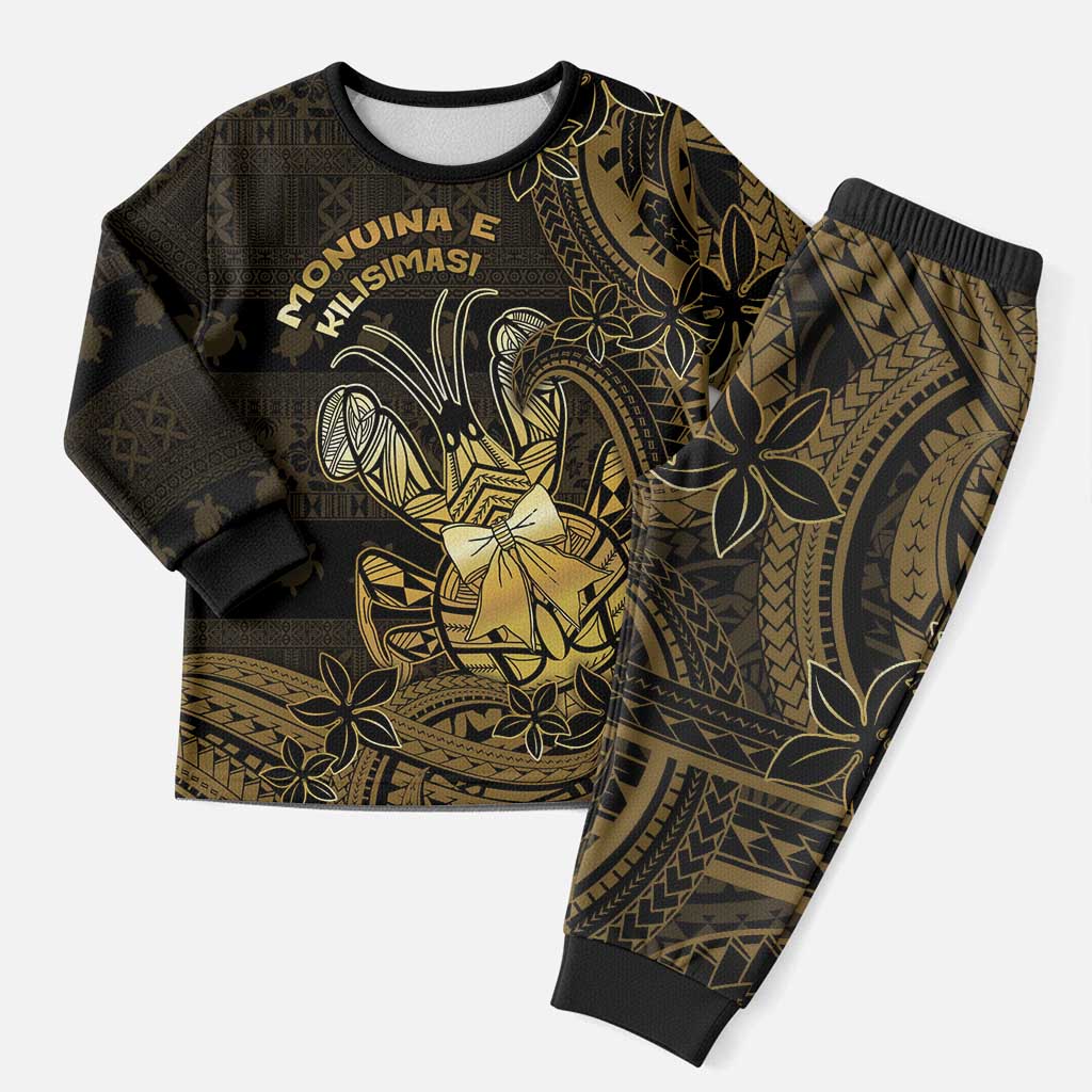 Niue Christmas Pajama Set Niuean Crab Xmas Tribal Waves DT05 Men Gold - Polynesian Pride