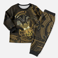 Niue Christmas Pajama Set Niuean Crab Xmas Tribal Waves DT05 Men Gold - Polynesian Pride