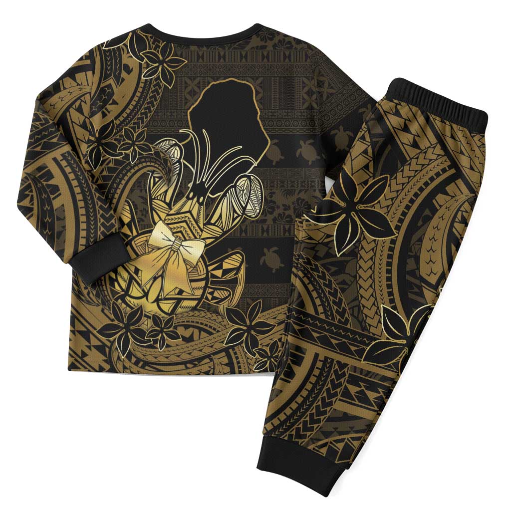 Niue Christmas Pajama Set Niuean Crab Xmas Tribal Waves DT05 - Polynesian Pride