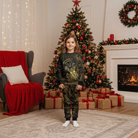 Niue Christmas Pajama Set Niuean Crab Xmas Tribal Waves DT05 Kid Gold - Polynesian Pride