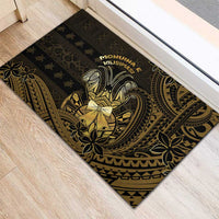 Niue Christmas Rubber Doormat Niuean Crab Xmas Tribal Waves - Polynesian Pride