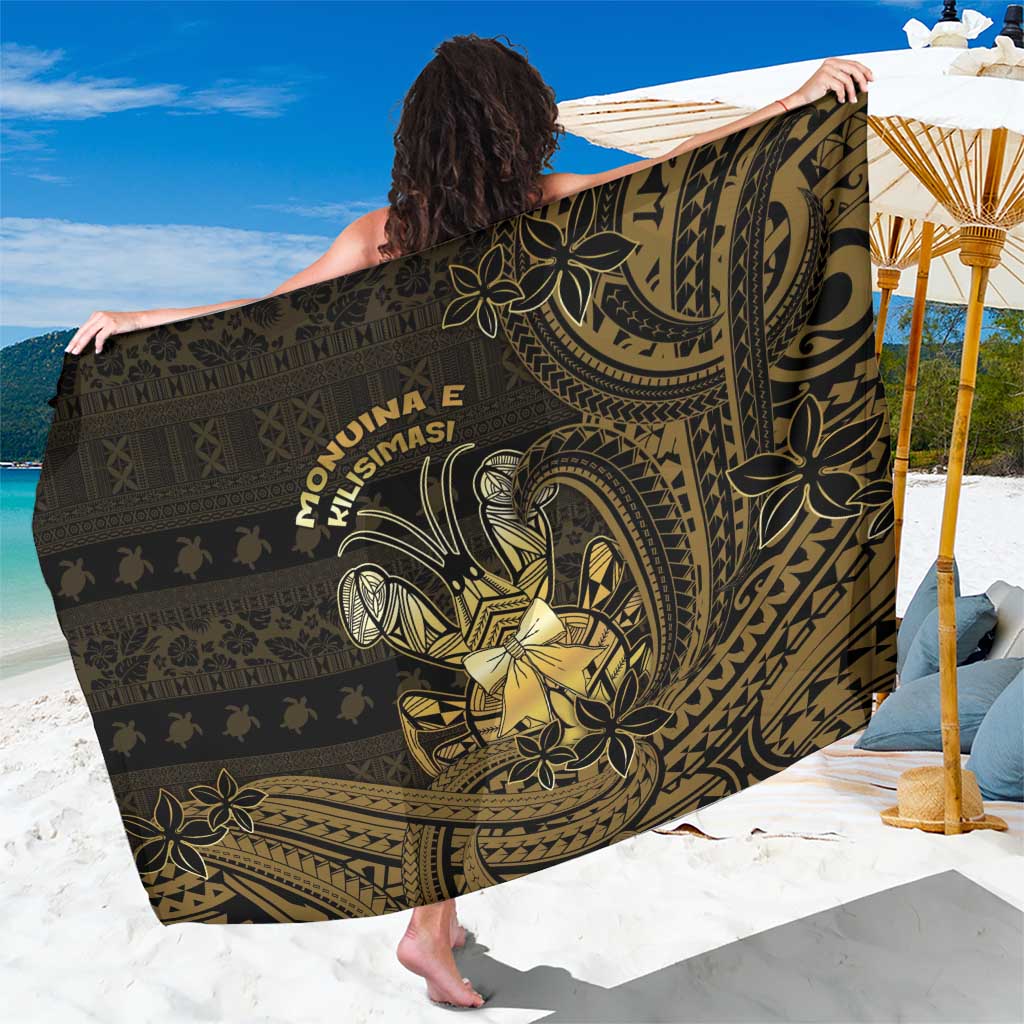 Niue Christmas Sarong Niuean Crab Xmas Tribal Waves DT05 One Size 44 x 66 inches Gold - Polynesian Pride