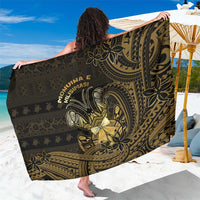 Niue Christmas Sarong Niuean Crab Xmas Tribal Waves DT05 One Size 44 x 66 inches Gold - Polynesian Pride