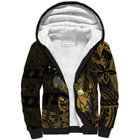 Niue Christmas Sherpa Hoodie Niuean Crab Xmas Tribal Waves DT05 Unisex Gold - Polynesian Pride