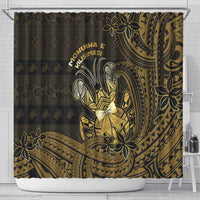 Niue Christmas Shower Curtain Niuean Crab Xmas Tribal Waves DT05 - Polynesian Pride