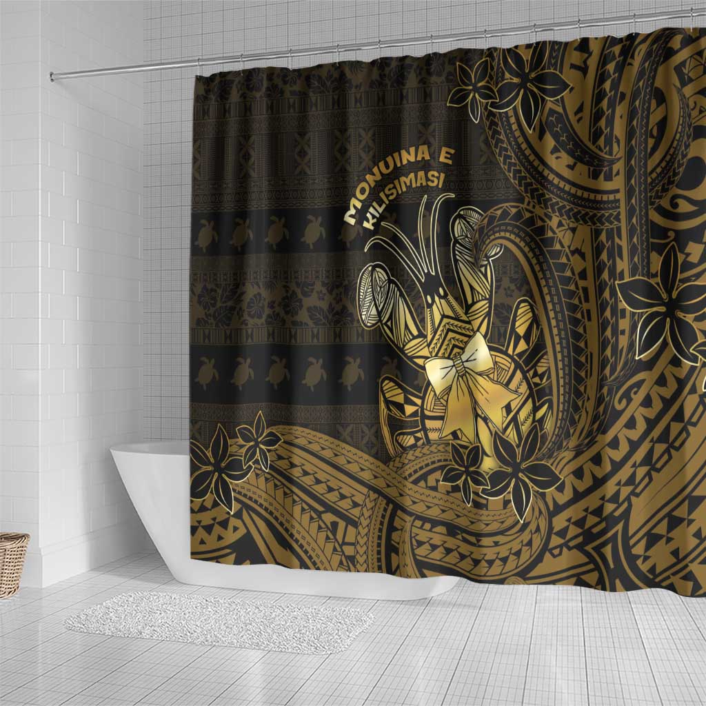 Niue Christmas Shower Curtain Niuean Crab Xmas Tribal Waves DT05 - Polynesian Pride