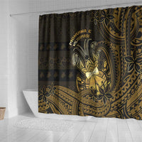 Niue Christmas Shower Curtain Niuean Crab Xmas Tribal Waves DT05 - Polynesian Pride