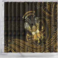 Niue Christmas Shower Curtain Niuean Crab Xmas Tribal Waves DT05 - Polynesian Pride