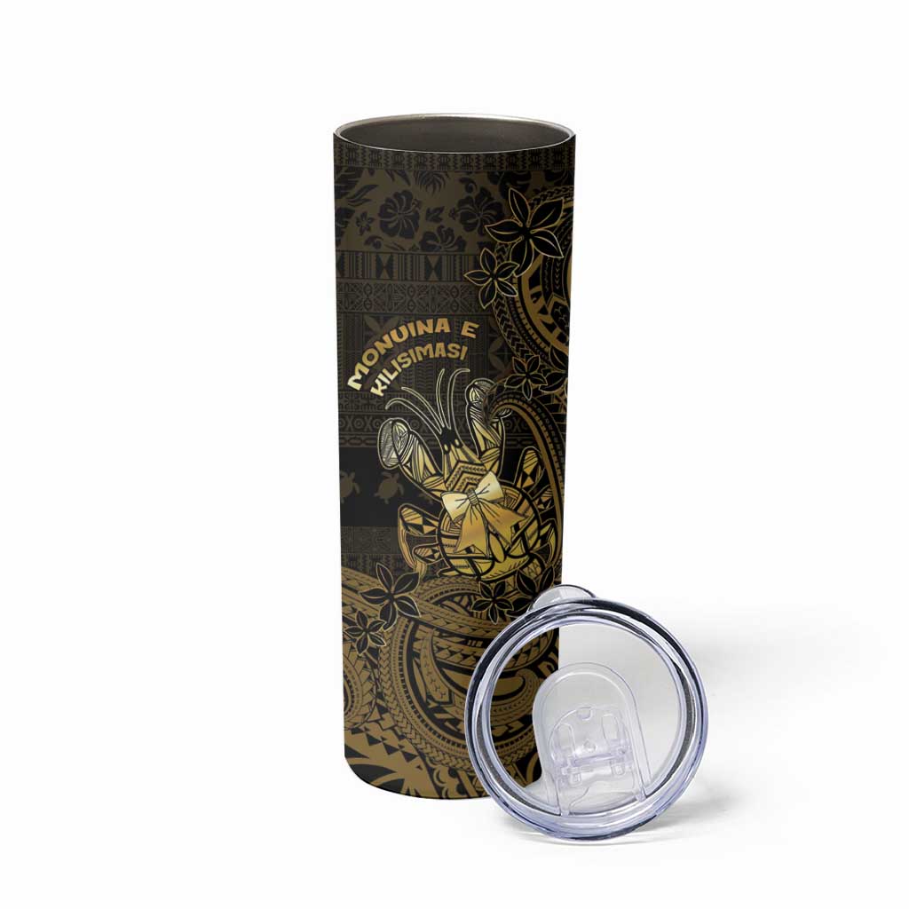 Niue Christmas Skinny Tumbler Niuean Crab Xmas Tribal Waves DT05 - Polynesian Pride