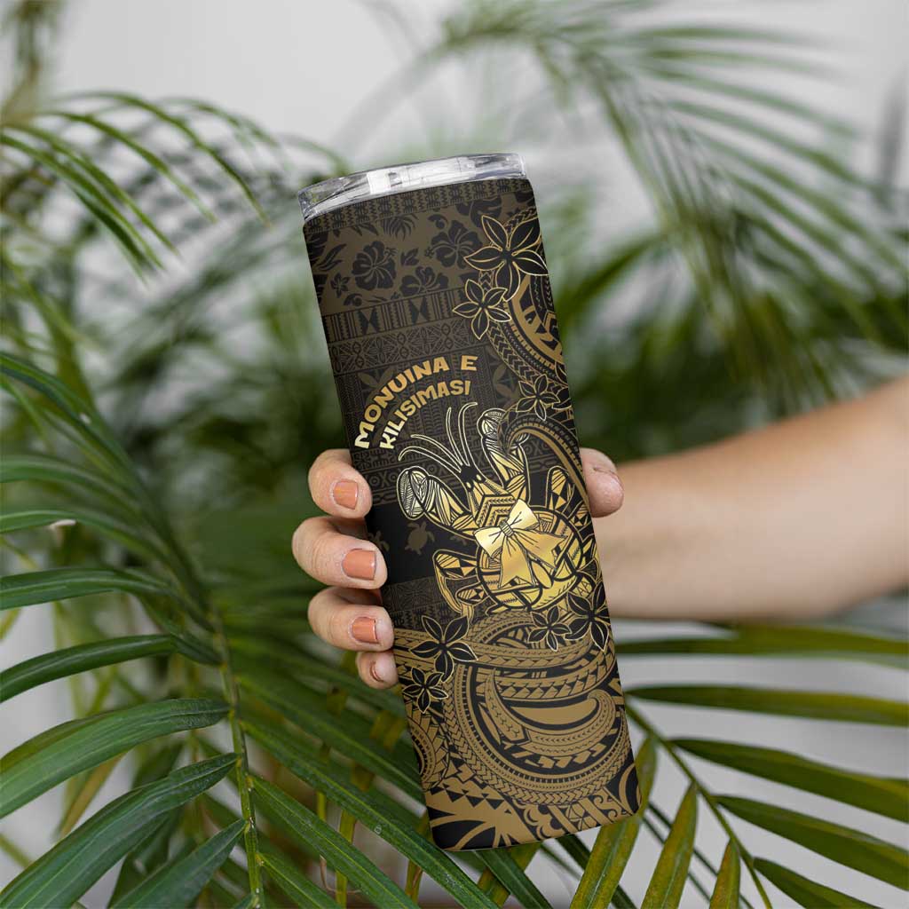 Niue Christmas Skinny Tumbler Niuean Crab Xmas Tribal Waves DT05 - Polynesian Pride