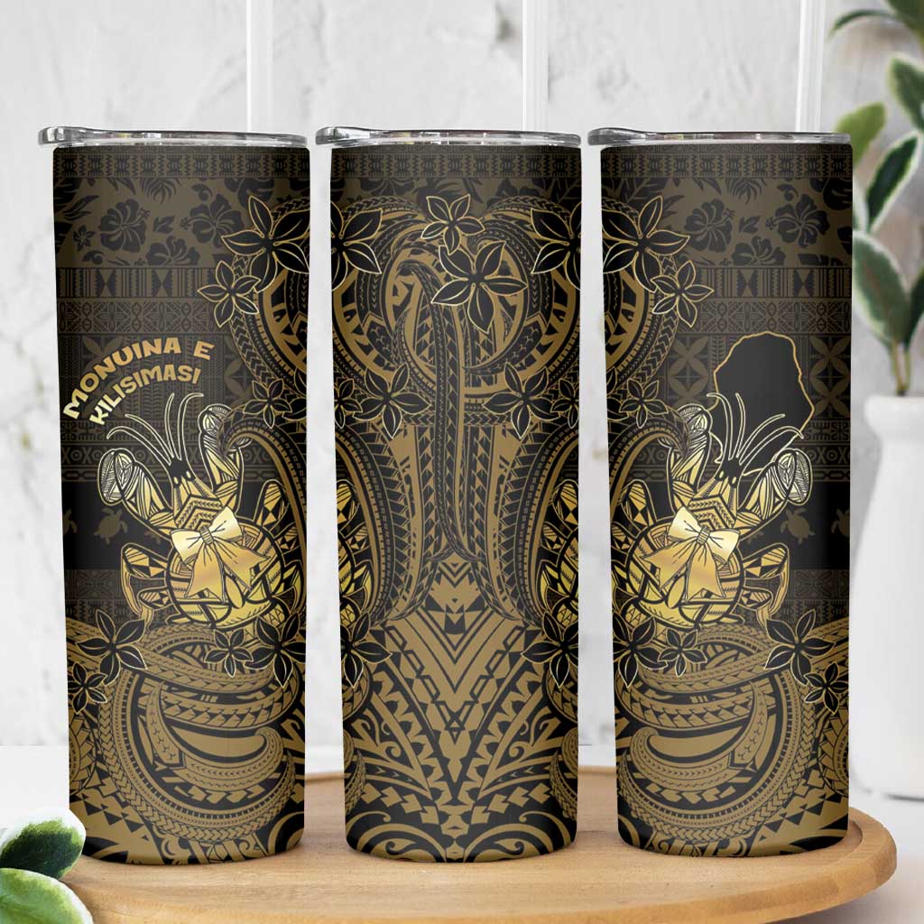 Niue Christmas Skinny Tumbler Niuean Crab Xmas Tribal Waves DT05 - Polynesian Pride