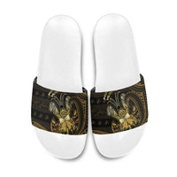 Niue Christmas Slide Sandals Niuean Crab Xmas Tribal Waves DT05 Gold - Polynesian Pride