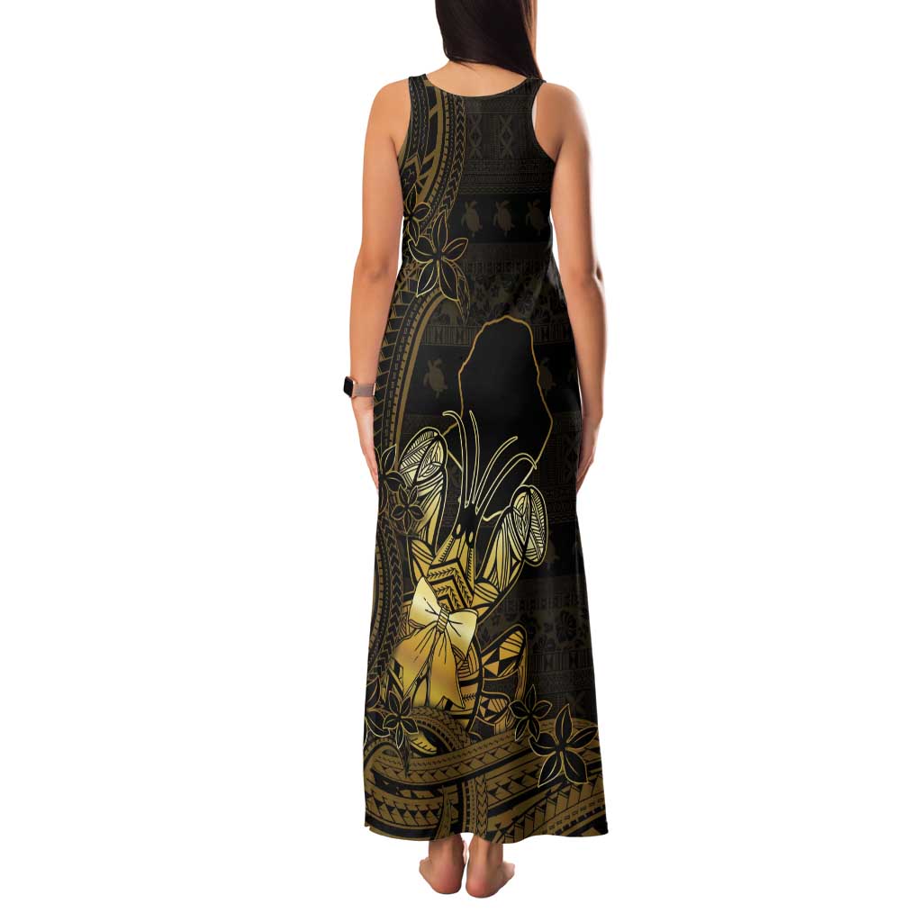 Niue Christmas Tank Maxi Dress Niuean Crab Xmas Tribal Waves - Polynesian Pride