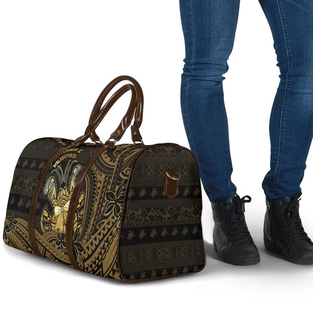 Niue Christmas Travel Bag Niuean Crab Xmas Tribal Waves - Polynesian Pride
