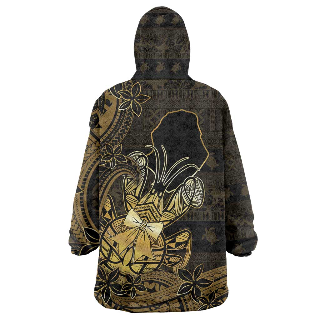 Niue Christmas Wearable Blanket Hoodie Niuean Crab Xmas Tribal Waves DT05 - Polynesian Pride