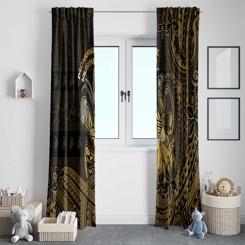 Niue Christmas Window Curtain Niuean Crab Xmas Tribal Waves - Polynesian Pride