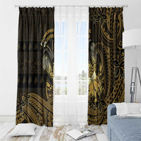 Niue Christmas Window Curtain Niuean Crab Xmas Tribal Waves - Polynesian Pride
