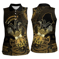 Niue Christmas Women Sleeveless Polo Shirt Niuean Crab Xmas Tribal Waves DT05 - Polynesian Pride
