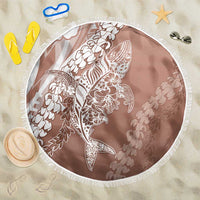 Hawaii Puakenikeni And Maile Lei Beach Blanket Brown Polynesian Shark Tattoo DT05