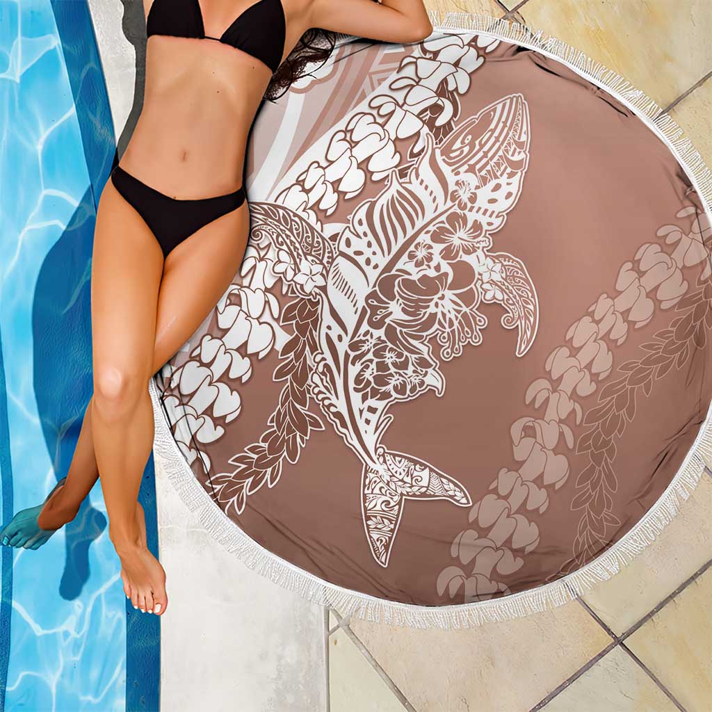 Hawaii Puakenikeni And Maile Lei Beach Blanket Brown Polynesian Shark Tattoo DT05