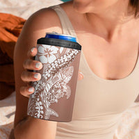 Hawaii Puakenikeni And Maile Lei 4 in 1 Can Cooler Tumbler Brown Polynesian Shark Tattoo DT05 - Polynesian Pride