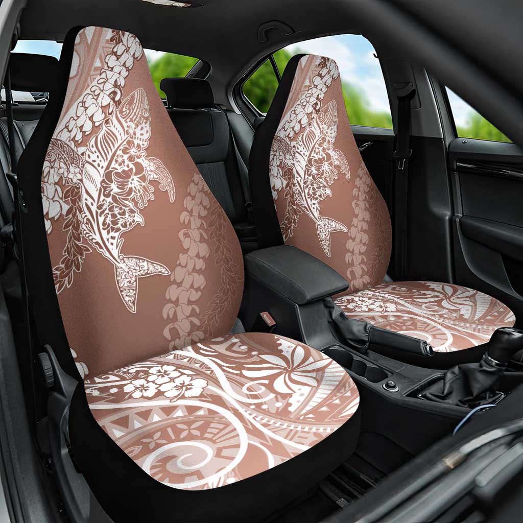 Hawaii Puakenikeni And Maile Lei Car Seat Cover Brown Polynesian Shark Tattoo DT05 One Size Brown - Polynesian Pride