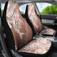 Hawaii Puakenikeni And Maile Lei Car Seat Cover Brown Polynesian Shark Tattoo DT05 - Polynesian Pride