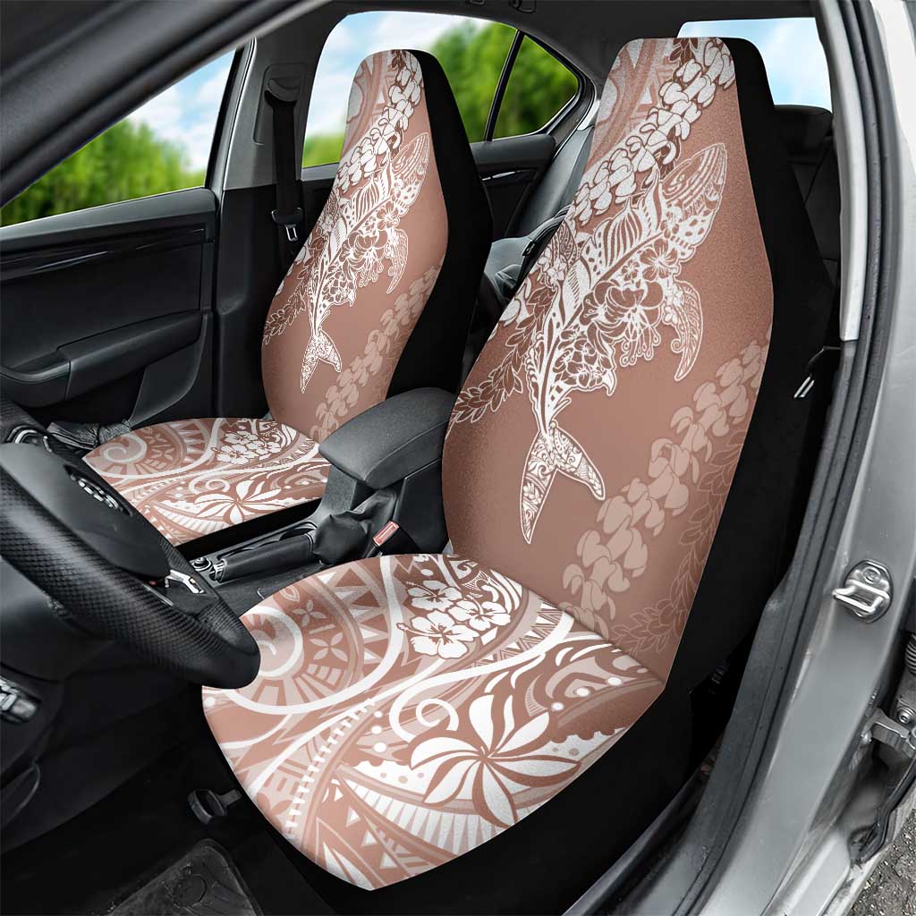 Hawaii Puakenikeni And Maile Lei Car Seat Cover Brown Polynesian Shark Tattoo DT05 - Polynesian Pride