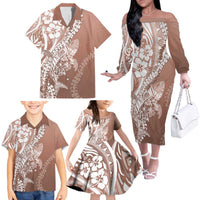 Hawaii Puakenikeni & Maile Lei – Family Matching Dress & Hawaiian Shirt – Polynesian Shark Brown DT05 - Polynesian Pride