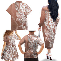 Hawaii Puakenikeni & Maile Lei – Family Matching Dress & Hawaiian Shirt – Polynesian Shark Brown DT05 - Polynesian Pride