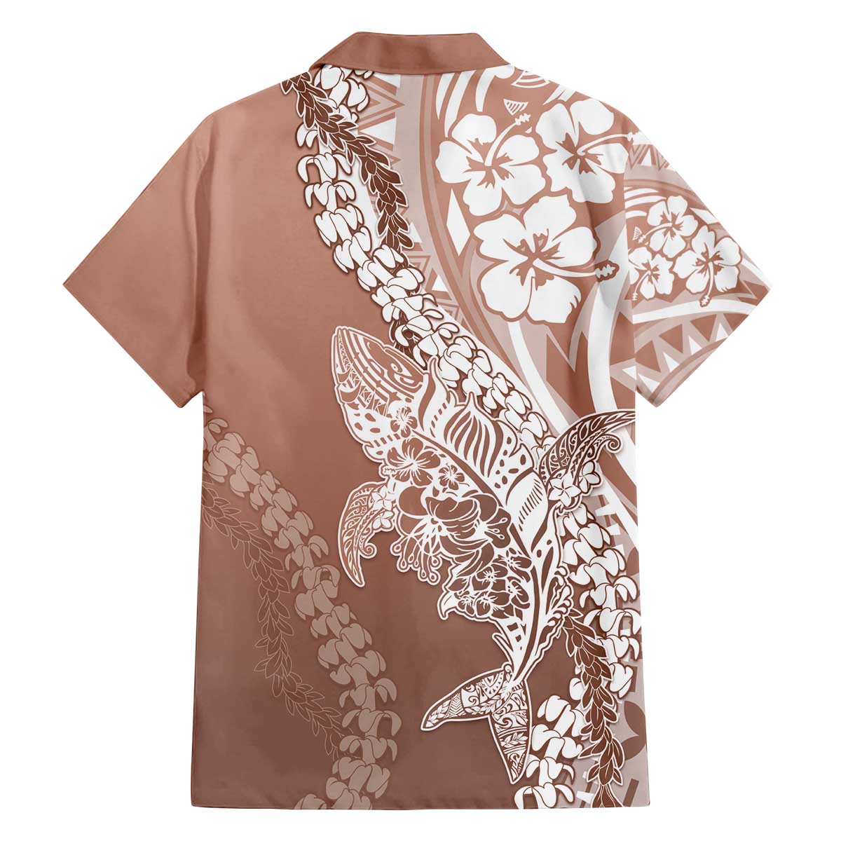 Hawaii Puakenikeni & Maile Lei – Family Matching Dress & Hawaiian Shirt – Polynesian Shark Brown DT05 - Polynesian Pride