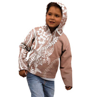 Hawaii Puakenikeni And Maile Lei Kid Hoodie Brown Polynesian Shark Tattoo DT05 - Polynesian Pride