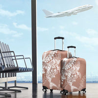 Hawaii Puakenikeni And Maile Lei Luggage Cover Brown Polynesian Shark Tattoo DT05 - Polynesian Pride