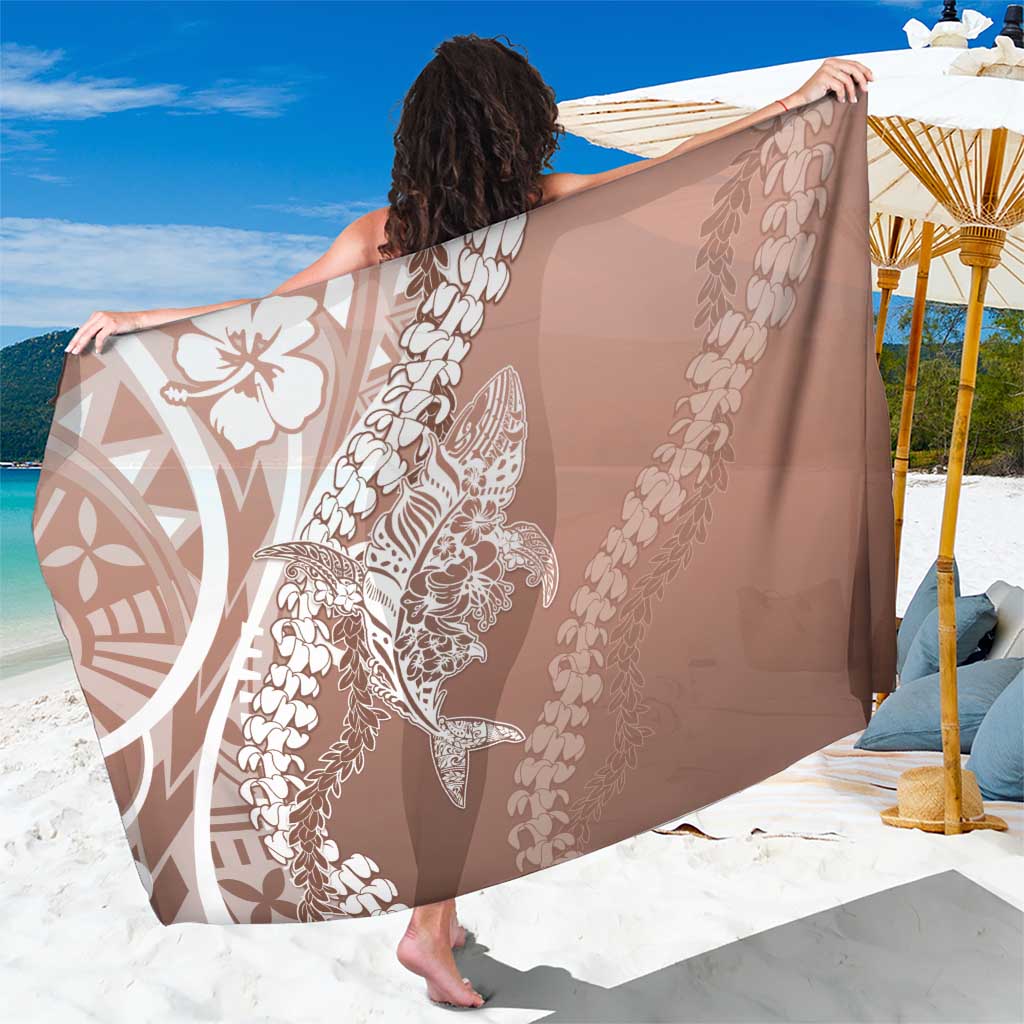 Hawaii Puakenikeni And Maile Lei Sarong Brown Polynesian Shark Tattoo DT05