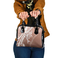 Hawaii Puakenikeni And Maile Lei Shoulder Handbag Brown Polynesian Shark Tattoo DT05