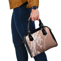 Hawaii Puakenikeni And Maile Lei Shoulder Handbag Brown Polynesian Shark Tattoo DT05