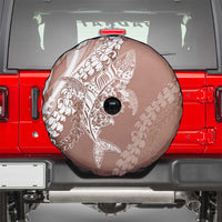 Hawaii Puakenikeni And Maile Lei Spare Tire Cover Brown Polynesian Shark Tattoo DT05 - Polynesian Pride
