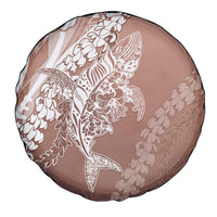 Hawaii Puakenikeni And Maile Lei Spare Tire Cover Brown Polynesian Shark Tattoo DT05 - Polynesian Pride