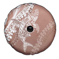 Hawaii Puakenikeni And Maile Lei Spare Tire Cover Brown Polynesian Shark Tattoo DT05 - Polynesian Pride