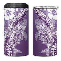 Hawaii Puakenikeni And Maile Lei 4 in 1 Can Cooler Tumbler Violet Polynesian Shark Tattoo DT05 One Size: 16 oz Violet - Polynesian Pride