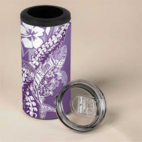 Hawaii Puakenikeni And Maile Lei 4 in 1 Can Cooler Tumbler Violet Polynesian Shark Tattoo DT05 - Polynesian Pride