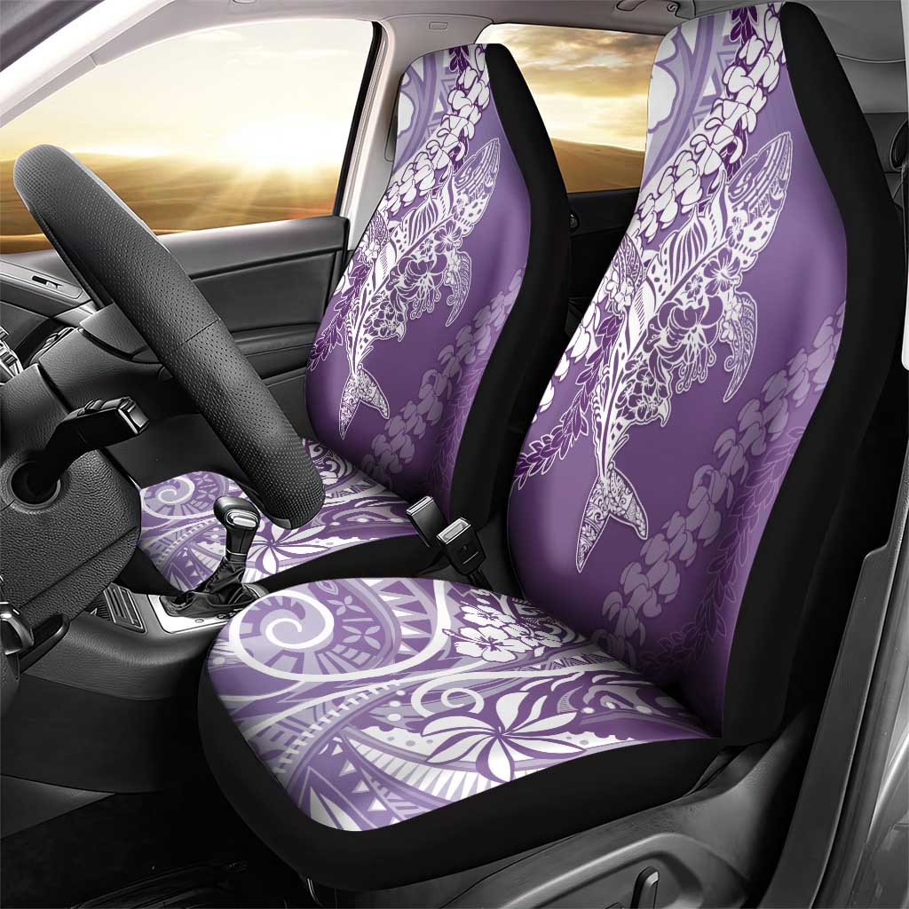 Hawaii Puakenikeni And Maile Lei Car Seat Cover Violet Polynesian Shark Tattoo DT05 - Polynesian Pride