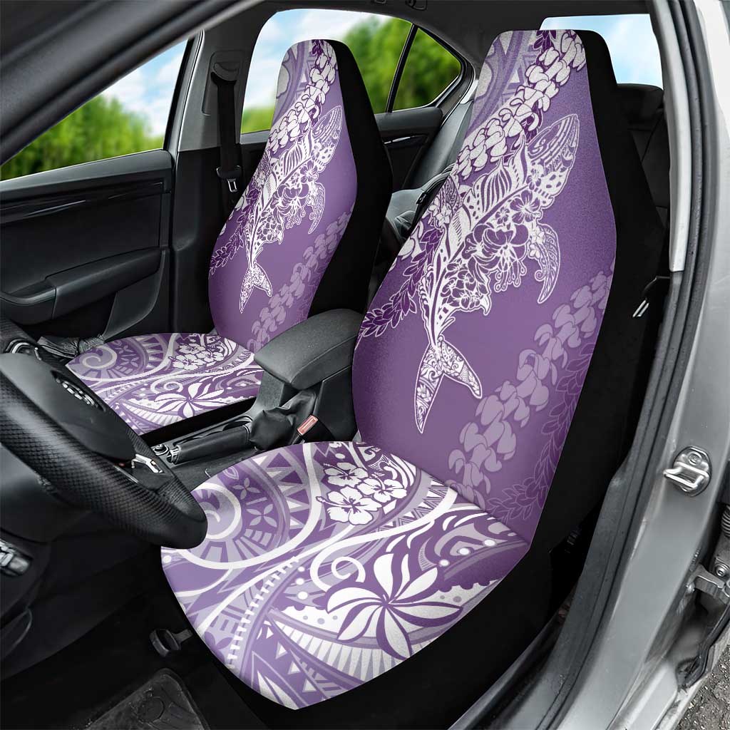 Hawaii Puakenikeni And Maile Lei Car Seat Cover Violet Polynesian Shark Tattoo DT05 - Polynesian Pride