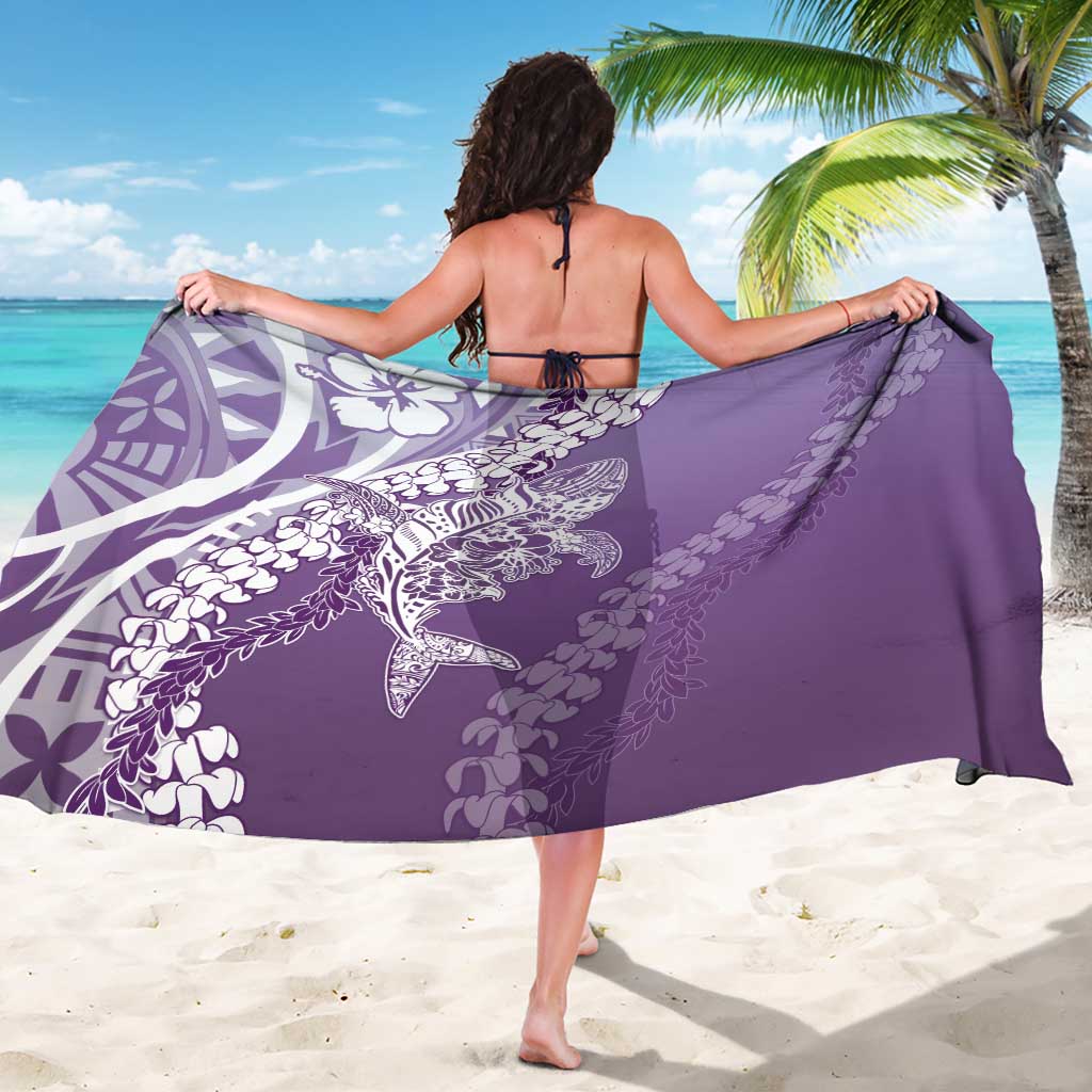 Hawaii Puakenikeni And Maile Lei Sarong Violet Polynesian Shark Tattoo DT05 - Polynesian Pride