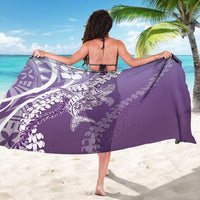 Hawaii Puakenikeni And Maile Lei Sarong Violet Polynesian Shark Tattoo DT05 - Polynesian Pride