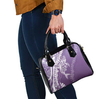 Hawaii Puakenikeni And Maile Lei Shoulder Handbag Violet Polynesian Shark Tattoo DT05 - Polynesian Pride